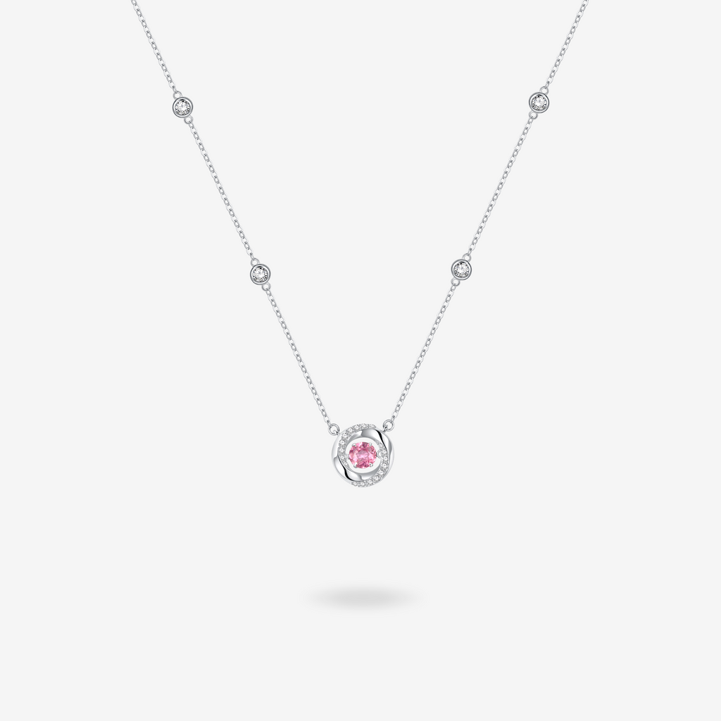 FANCI ME "Eternal Pulse" Sterling Silver Necklace Pink Main