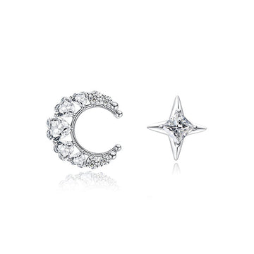 FANCIME "Sweet Dream" Moon Star Sterling Silver Post Earrings Main