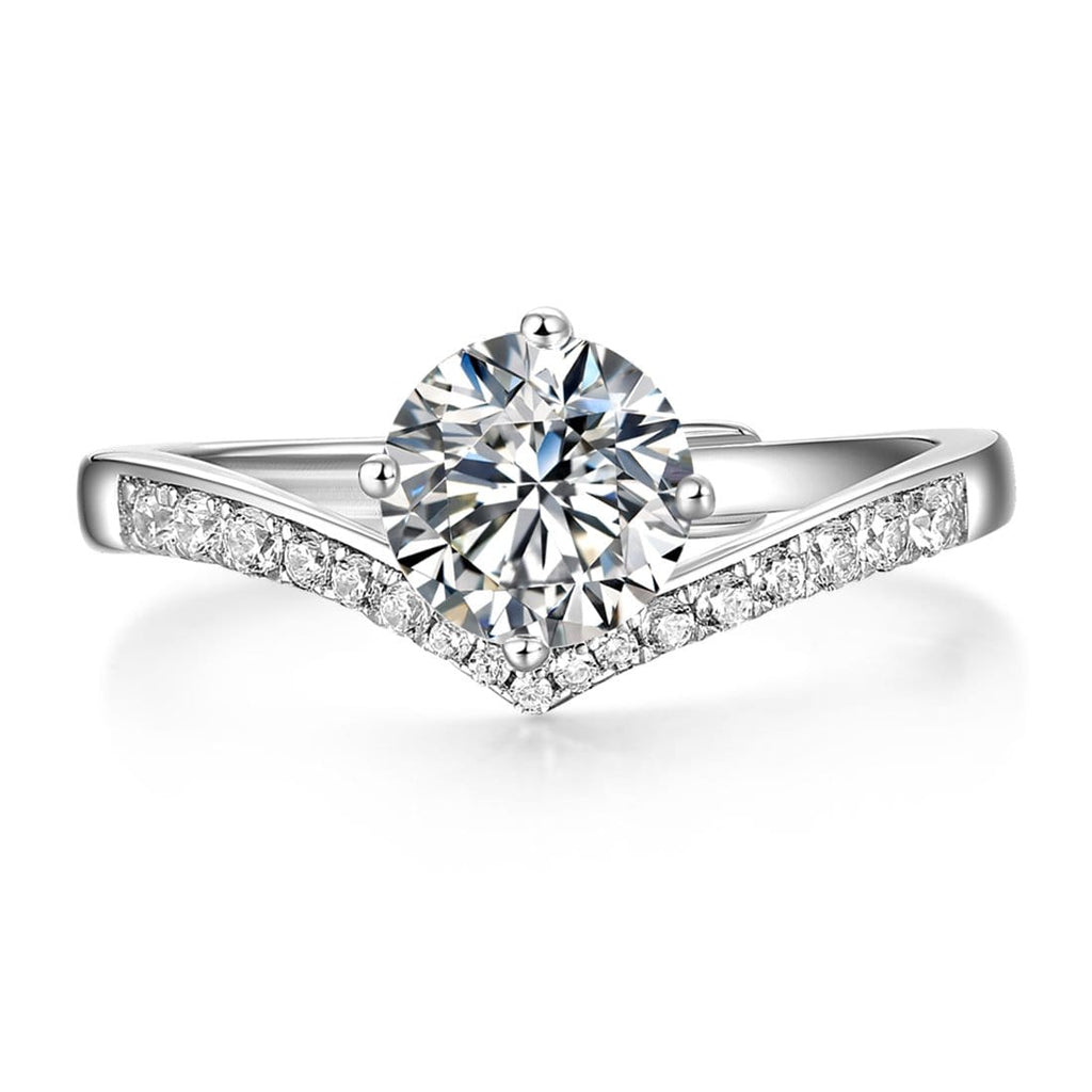 FANCIME Moissanite Princess 925 Sterling Silver Ring Main