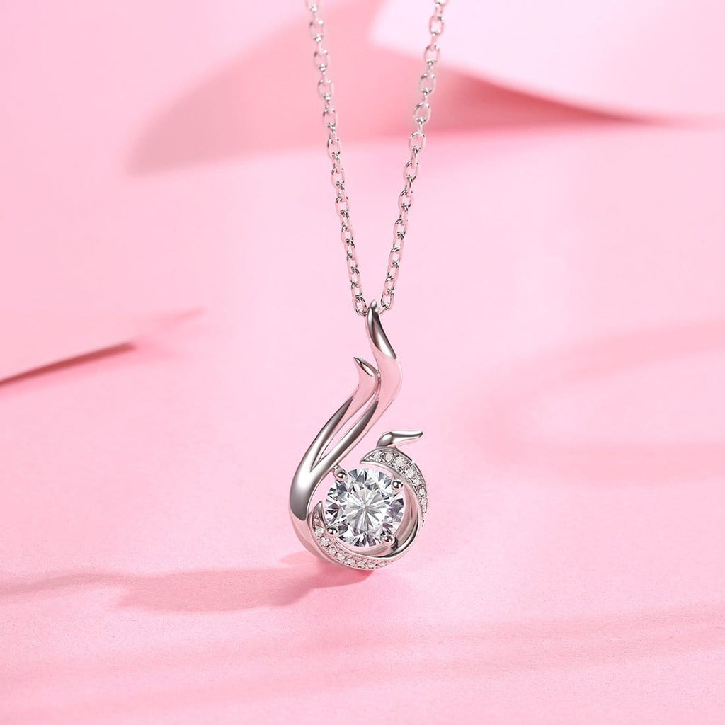 FANCIME Moissanite Phoenix  Newbirth Sterling Silver Necklace Detail