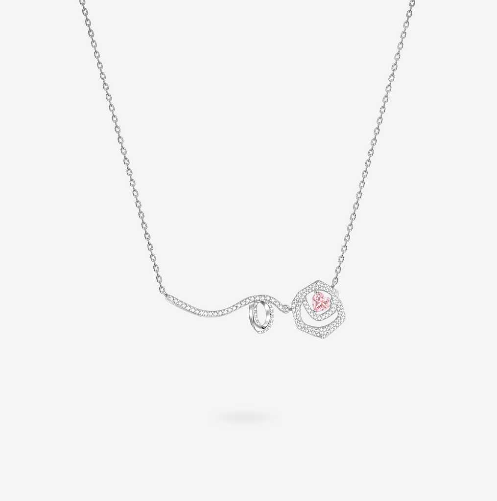 FANCI ME "Rose Amour" Sterling Silver Necklace White Main