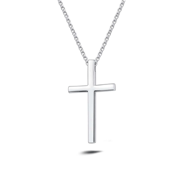 FANCIME Large Polishing Cross Sterling Silver Necklace Main