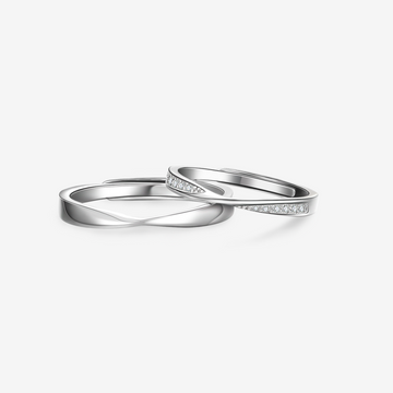 FANCIME "Connected" Couples Band Sterling Silver Rings Main