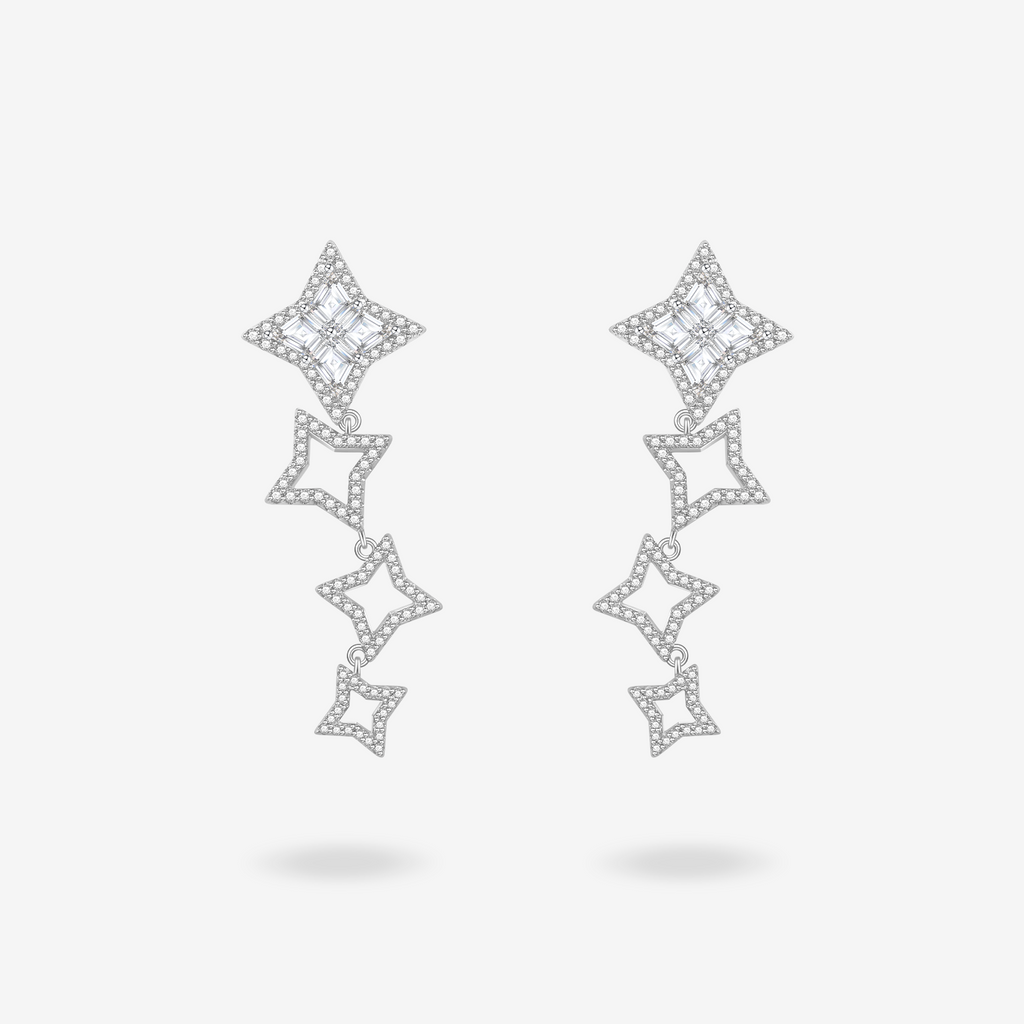 FANCI ME "Starlit Melody" Sterling Silver Drop Earrings Main