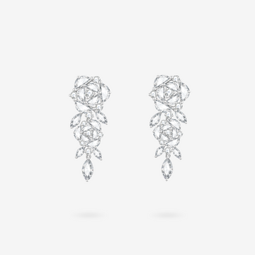 FANCI ME "Blooming Rose" Sterling Silver Drop Earrings Main