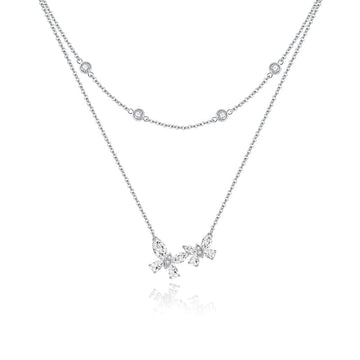 Fanci "Crystal Hope" Butterfly Double Sterling Silver Necklace Main