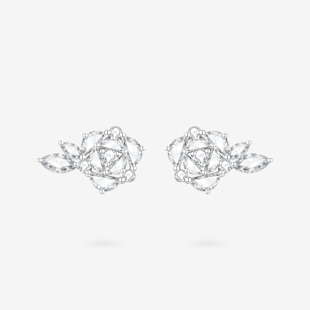 FANCI ME "Blooming Rose" Sterling Silver Post Earrings Main