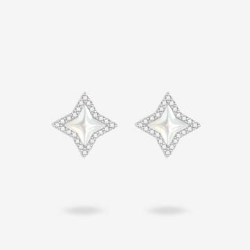 FANCI ME "Starlit Melody" Sterling Silver White Pearl Earrings Main