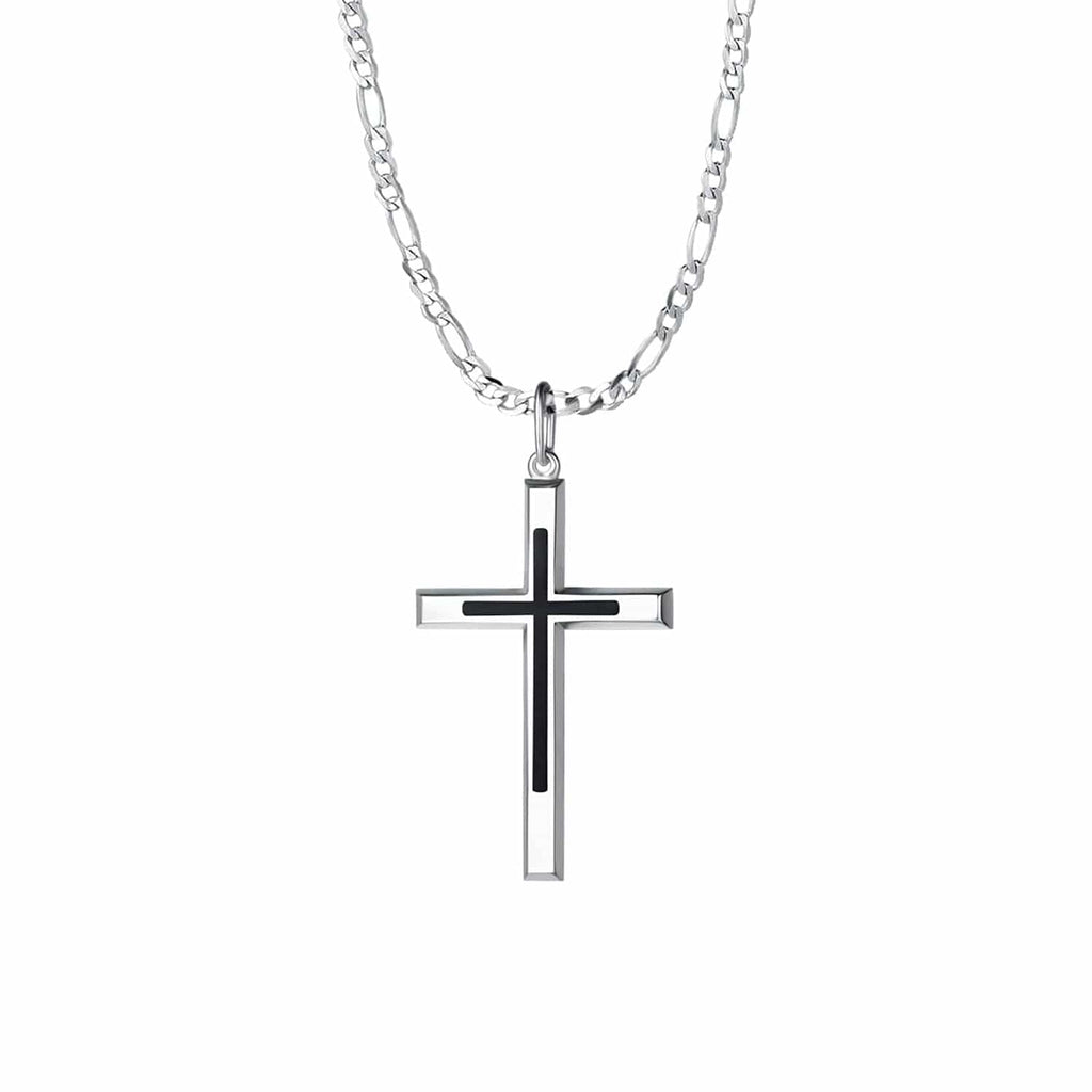 FANCIME Black Highlight Cross Sterling Silver Necklace Main