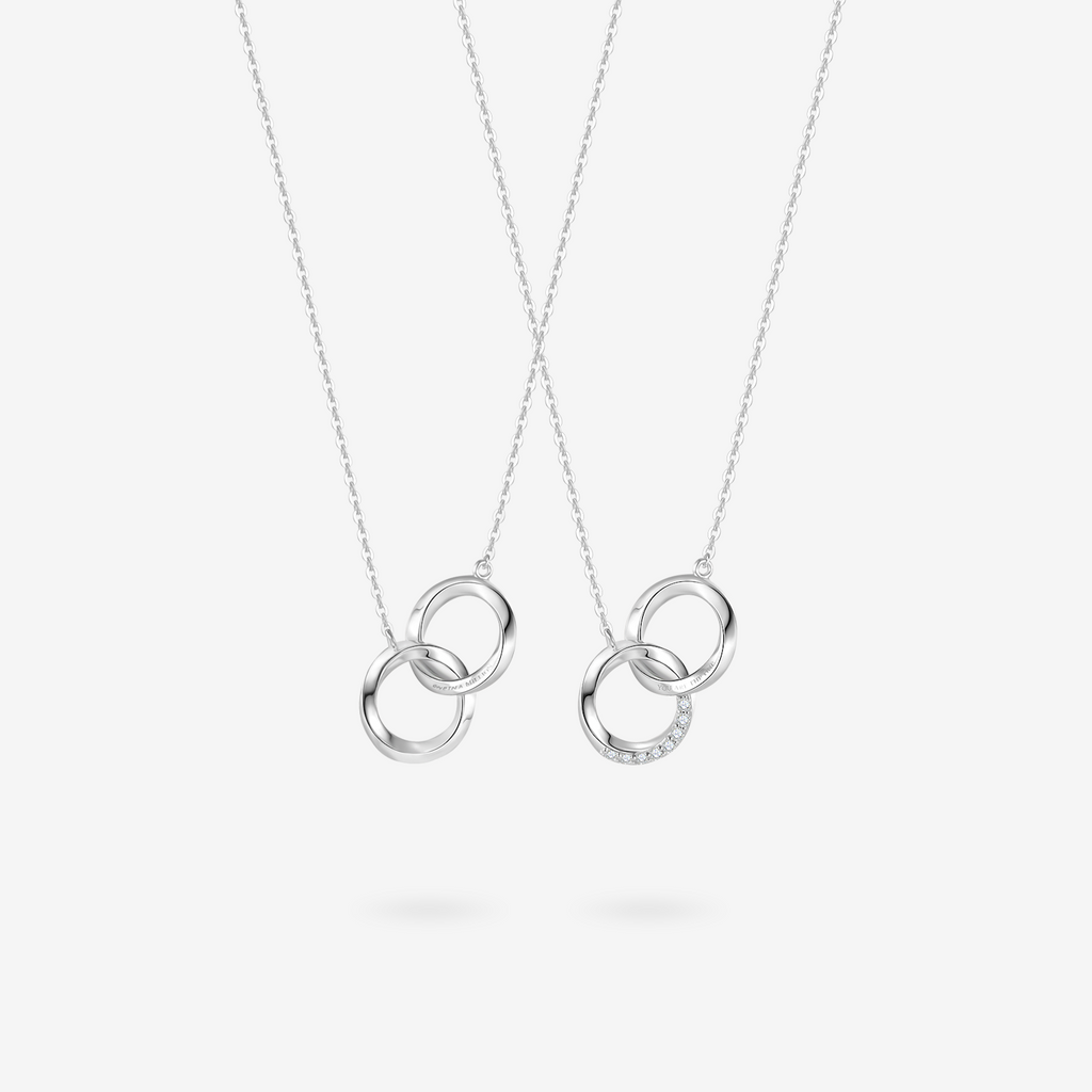 Fanci "Connected" Mobius Matching Ring Sterling Silver Necklace Main