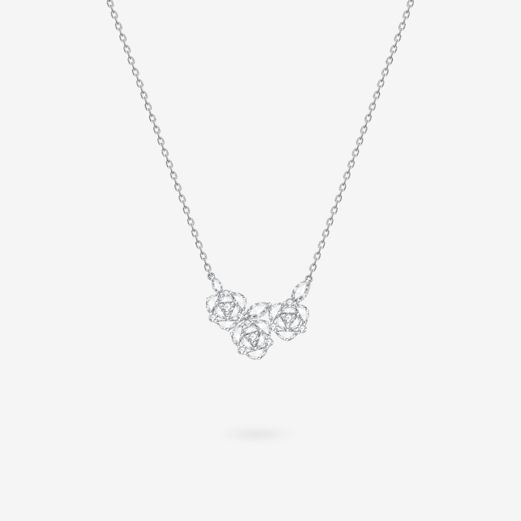 FANCI ME "Three Roses" Sterling Silver Necklace Main