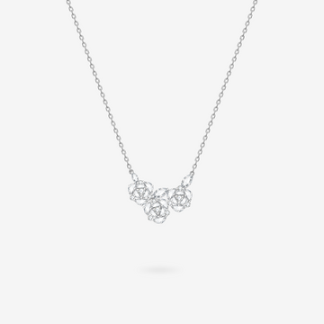 FANCI ME "Three Roses" Sterling Silver Necklace Main