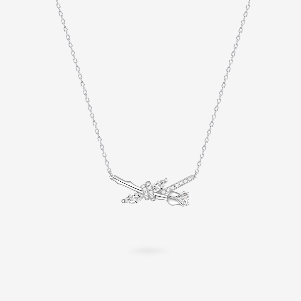 FANCI ME "La Rose" Sterling Silver Love Knot Necklace Main